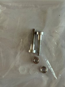 Cartridge Headshell Mounting Screws  set of 2 , same length , with Nuts and nylon washers
